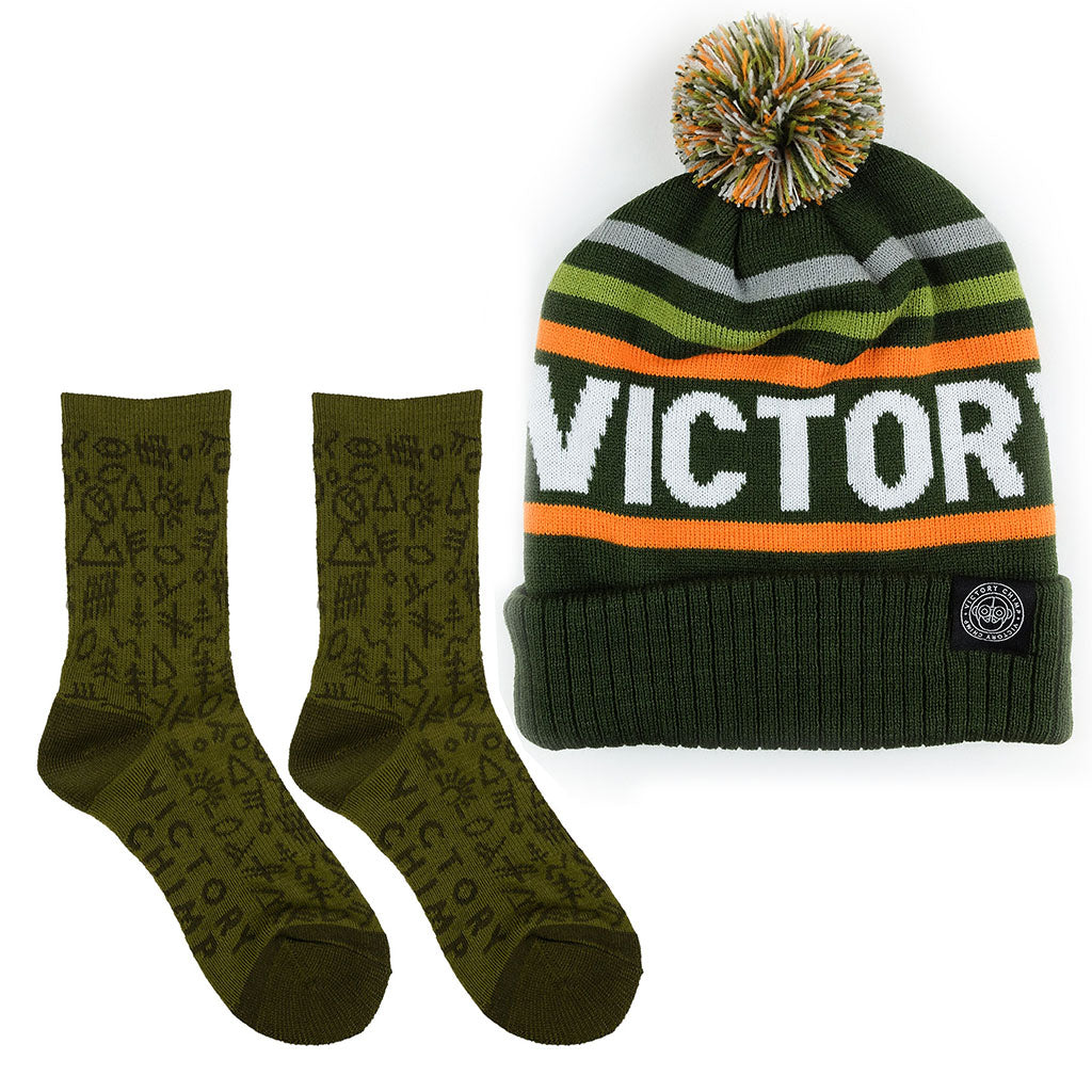 Bobble &amp; Merino Sock Bundle (Olive Green)