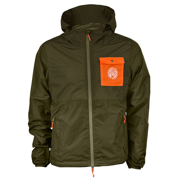 Out There Unisex Packable Rain Jacket Olive