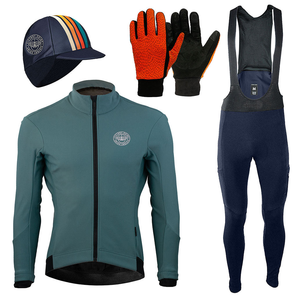 Ultimate Winter Road Cycling Bundle (Teal/Stripes)