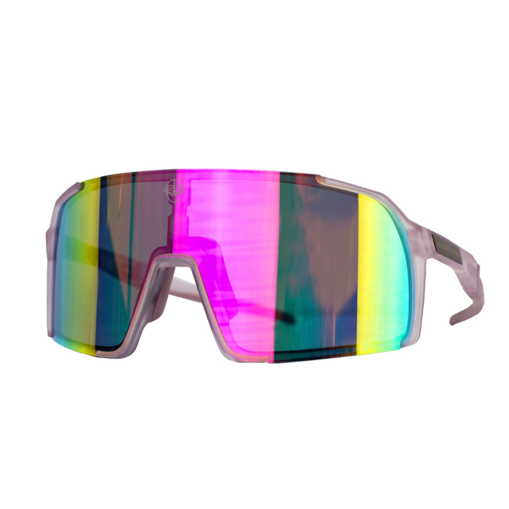 A.P.E. Optics Vega Evo Cycling Sunglasses (Matte Translucent Heather w/ Jet Fuel Lens)