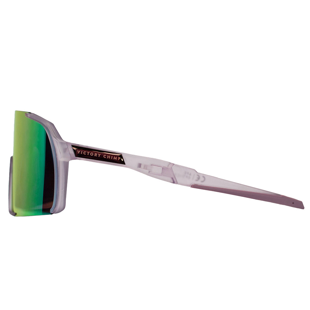 A.P.E. Optics Vega Evo Cycling Sunglasses (Matte Translucent Heather w/ Jet Fuel Lens)