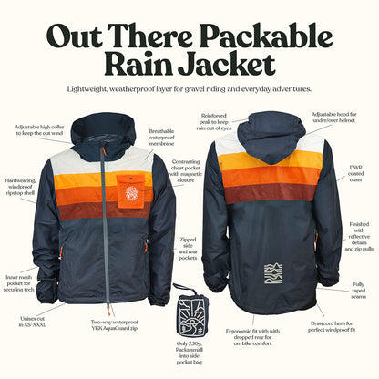 Out There Unisex Packable Rain Jacket (&