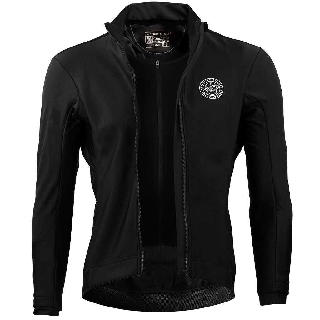 Black cycling jacket sale