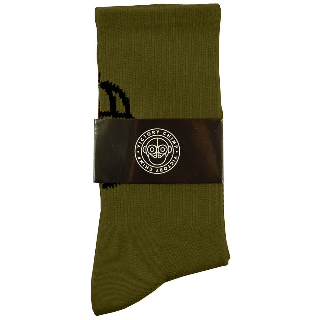 Signature Chimpeur High Top Socks (Olive Green)