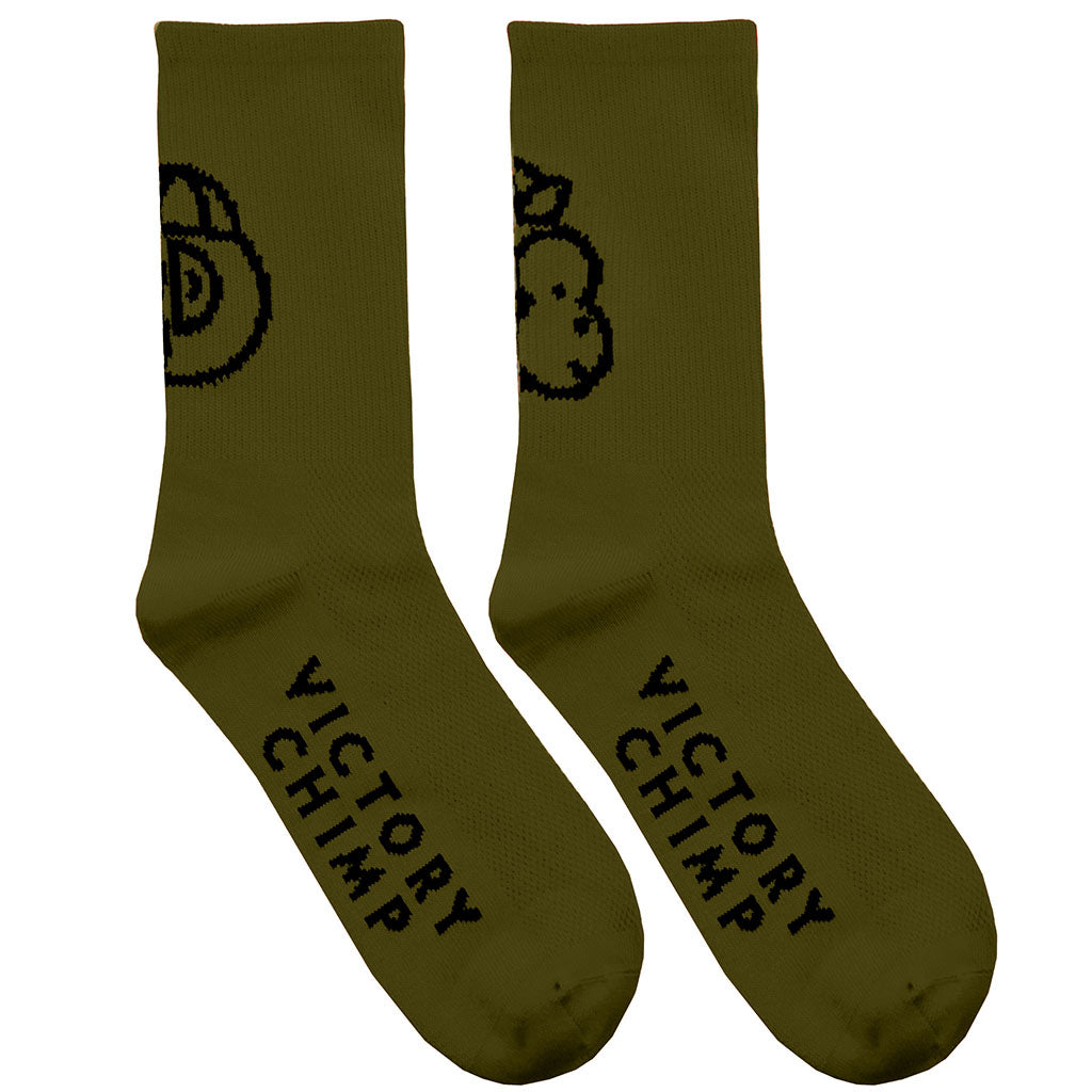 Signature Chimpeur High Top Socks (Olive Green)