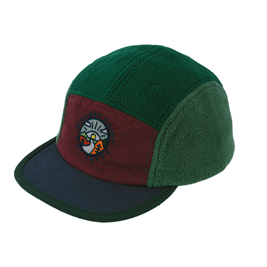 Out There Fleece 5 Panel Trail Cap (Forest/Wine)